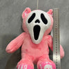 Ghost Face Bear Plush Toy – Black & Pink Two-Tone Halloween Bear