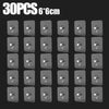 30 pieces of transparent self-adhesive wall hooks measuring 6x6 cm