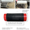 Roll of black silicone rubber for motorcycle handlebar grip covers showing expansion and contraction.