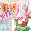 Colorful twisting balloons in various colors and shapes for party decor and DIY modeling