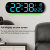 Reloj de pared digital con LED RGB mostrando la hora 22:38, fecha 12/25 y temperatura 18°C.