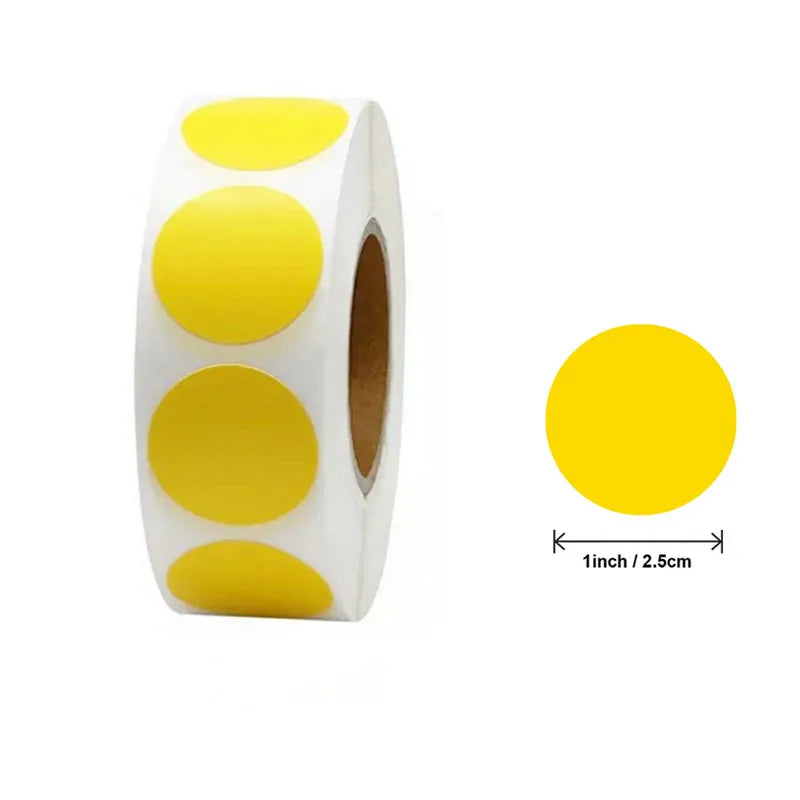 Roll of heart-shaped yellow seal stickers for crafting and packaging