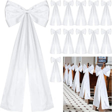 Nœuds de satin blanc pour mariages, disponibles en différentes tailles et styles pour événements nuptiaux