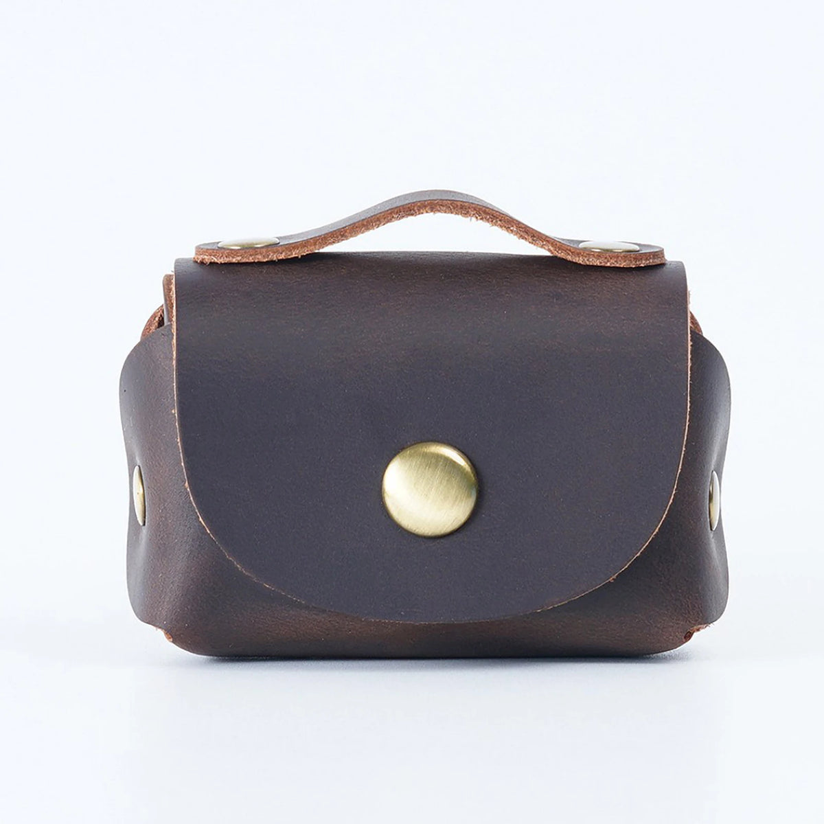 Genuine Leather Coin Purse with Secure Hasp Closure