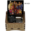 A wooden music box featuring an anime scene of Detective Conan characters.