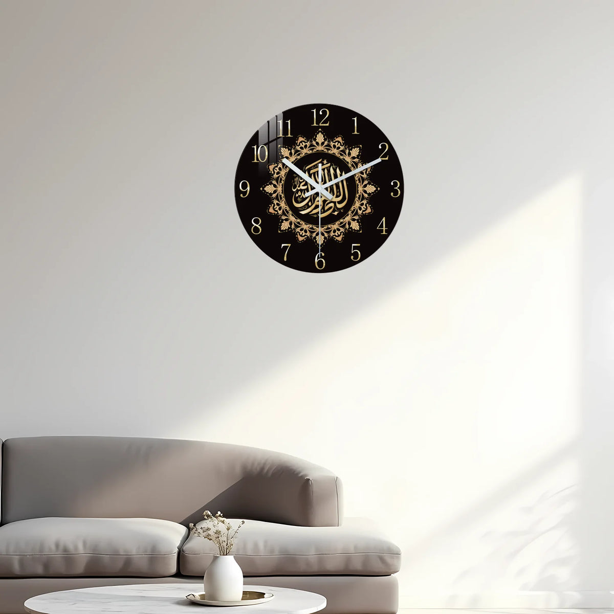 Geometric Line Modern Wall Clock – Silent Quartz, Gold Accents