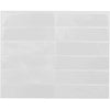 A set of square, translucent white 3D peel and stick backsplash tiles arranged in a grid.