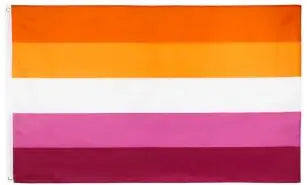 A horizontal banner displaying six stripes of rainbow colors: orange, yellow, green, blue, white, and pink/magenta.