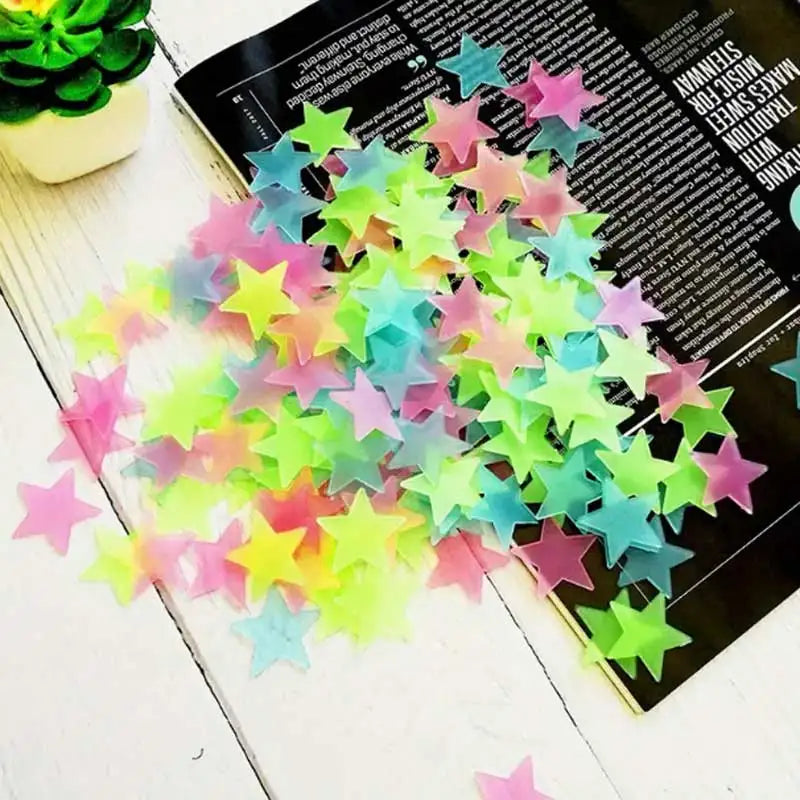 Glow-in-the-Dark Star Wall Stickers (100 Pack)