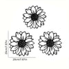 A set of rustic metal sunflower wall decor designs showing a detailed flower outline.