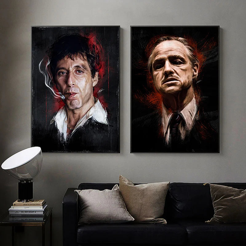 Classic Movie Character Abstract Canvas Art Print