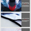 Close-up details of a black cat animal ski balaclava showing hd printing, elastic hemming, and fine sewing.