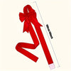 A red decorative ribbon bow shown with a measuring tape indicating 100cm or 40 inches.