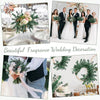 Schöne Hochzeitsdekoration mit natürlichen Eukalyptus-Girlanden und Blumenarrangements.