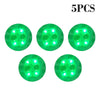Five green luminous LED coaster lights designed for bottles and glasses.