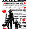 Black and white text on a white background featuring a heartfelt quote about learning from a dad and eternal love.