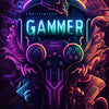 Neon Gamer Controller Diamond Painting Kit