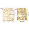 A set of glitter alphabet letter stickers featuring the entire English alphabet and various symbols