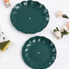 A dark teal two-tier serving stand for desserts and fruit, featuring a glossy finish.