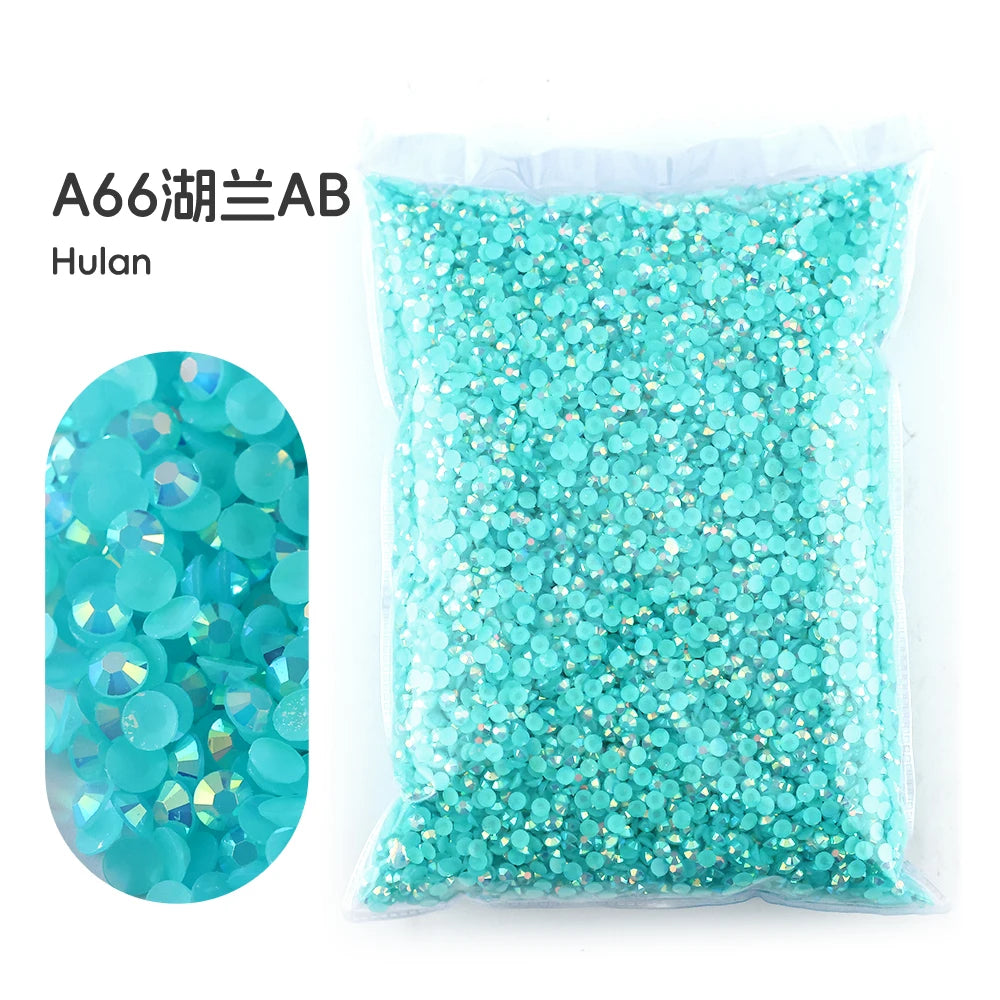 Bag of A66 Blue-Aqua AB resin rhinestones for crafting