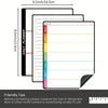 A set of three daily planner sheets with ruled lines and colored headers for tracking tasks.