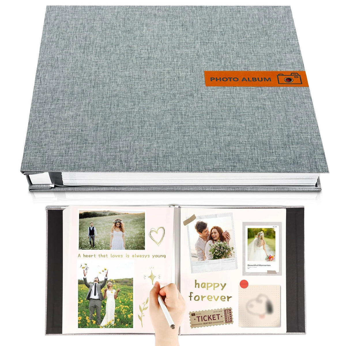 Linen Self-Adhesive Photo Album for Memories and Gifting
