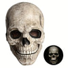 A realistic full-head skull mask with a movable jaw, showing the facial structure and teeth.