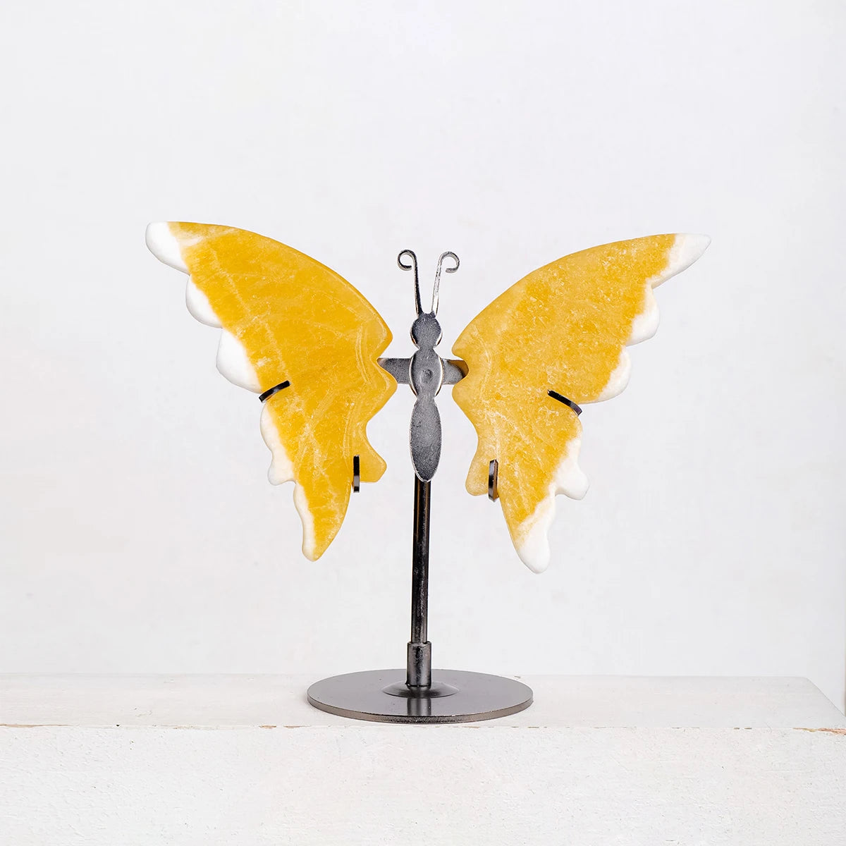 Hand-Carved Natural Amethyst Crystal Butterfly Desk Ornament
