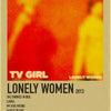 Album cover for Lonely Women by TV Girl featuring a blurred figure in orange and yellow light.
