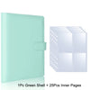 A light green shell binder with 25 inner pages for storing photocards