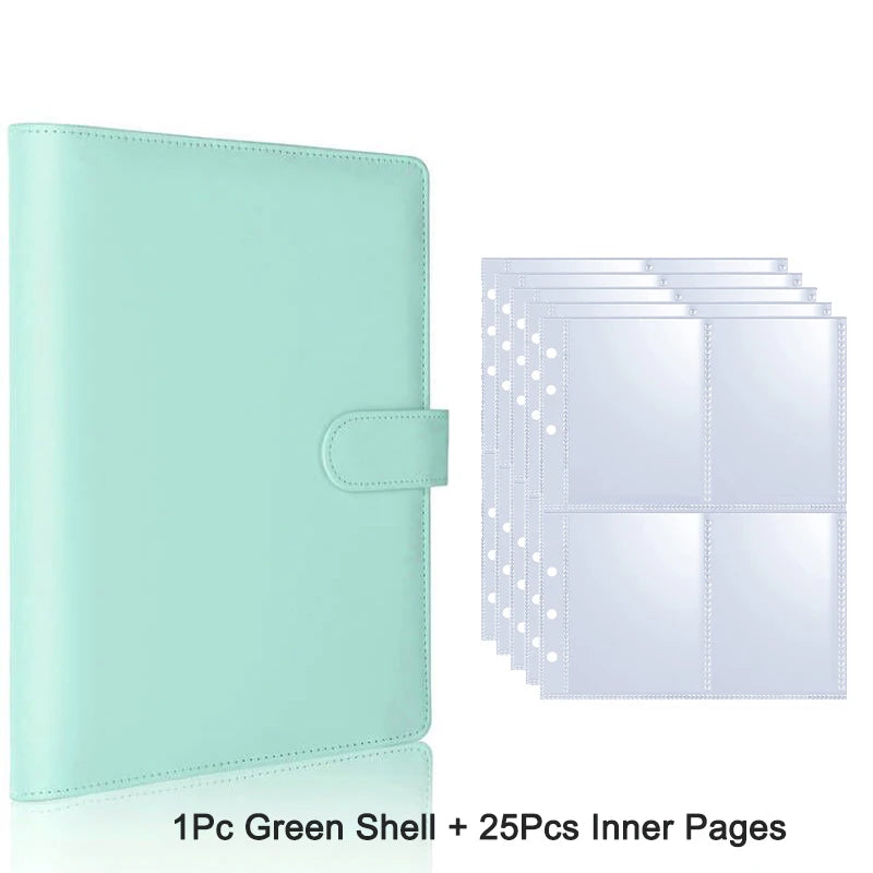 A light green shell binder with 25 inner pages for storing photocards