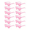 A set of pink heart-shaped rimless sunglasses for women and men.