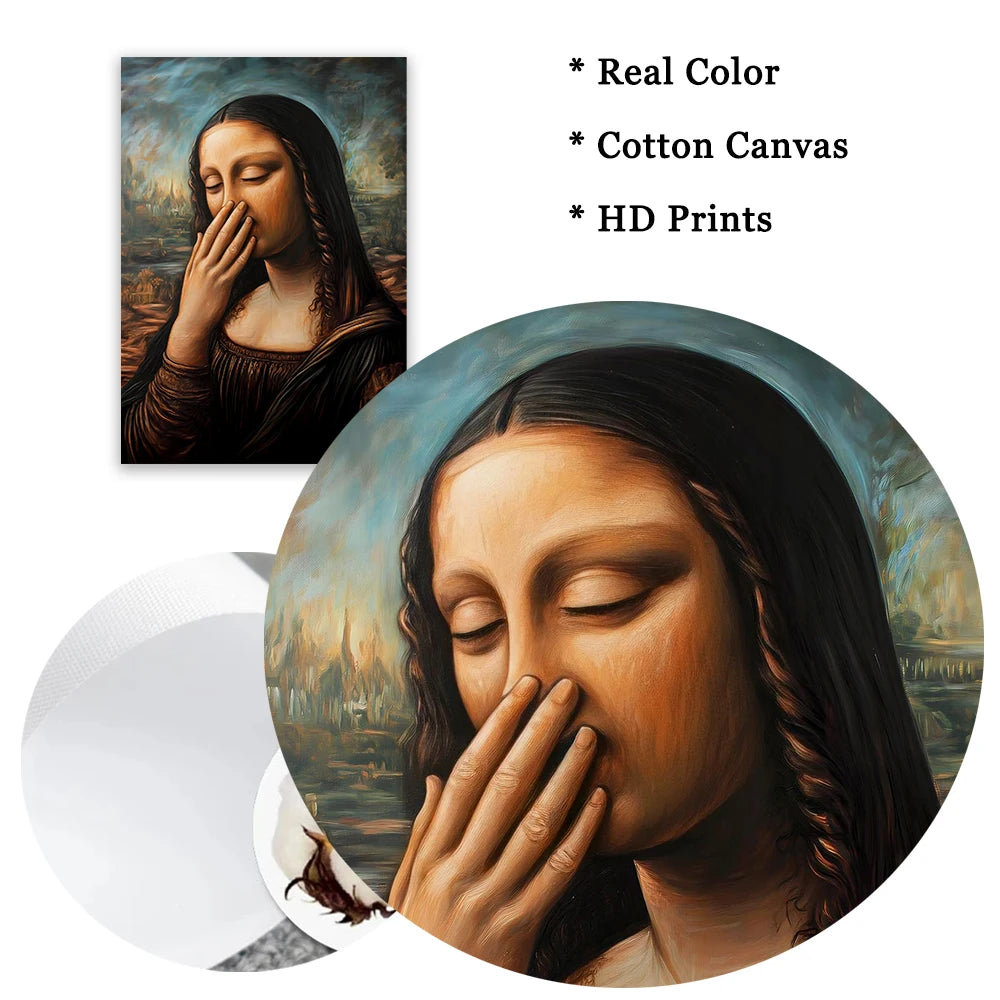 HD print of a painting depicting the Virgin Mary with her eyes closed and hand to her face on a canvas