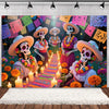 Day of the Dead Skeleton & Floral Backdrop for Party Photo Booth