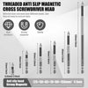 Threaded anti slip magnetic cross screwdriver head set with various sizes and 4 sets