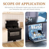 A dishwasher magnet is shown securely attached to a dishwasher door, demonstrating its stable application.