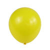 A single, round, bright yellow latex balloon.