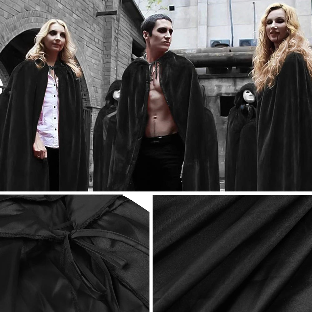 Black Wizard Cloak Costume Cape for Cosplay and Halloween