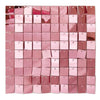 Square iridescent pink sequin shimmer wall panels arranged in a grid for a sparkling backdrop.