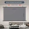 A large 100-inch 16:9 punch-free wall screen is shown with dimensions marked.