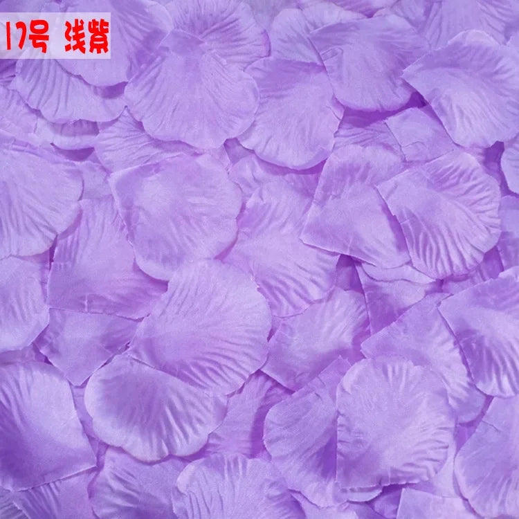 Purple silk rose petals used for weddings and events