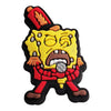 A set of SpongeBob SquarePants themed shoe charms featuring a yellow face and red accents.