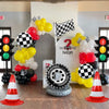 Race Car Birthday Party Balloon Decoration Set with Traffic Lights, Cones & Checkered Flags