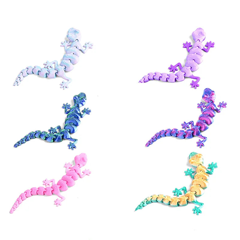 Articulated 3D-Printed Gecko Desk Ornament – Flexible Fidget Toy