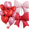 Pink Heart & Bow Balloon Set for Weddings and Showers