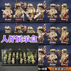 A collection of 18 miniature Veyron Special Forces building block figures in various poses and outfits.