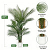 Artificial triple trunk palm tree with PE material leaves and a sturdy black pot base
