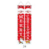 A festive Christmas banner set featuring Santa faces and holiday decorations.