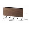 A rectangular wooden key rack with six hooks mounted on the bottom, measuring approximately 18cm wide and 9.5cm high.