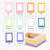 A collection of colorful magnetic photo frames in various shades including pink, orange, yellow, lime green, ice blue, smoke 